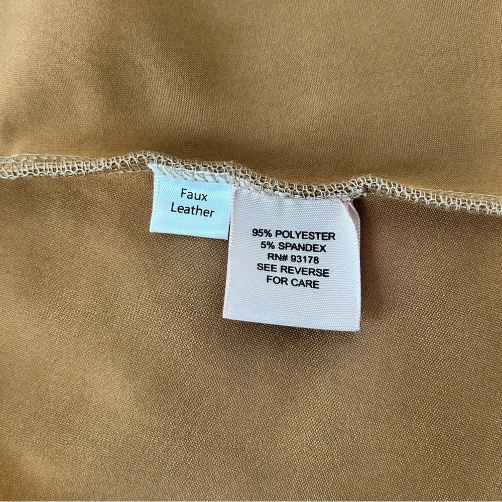 PHILOSOPHY WOMAN Plus Waterfall Jacket‎ Faux Tan Leather/Suede Patch Pockets 3X